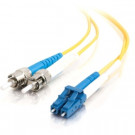 7m LC-ST 9/125 OS1 Duplex Singlemode PVC Fiber Optic Cable (LSZH) - Yellow